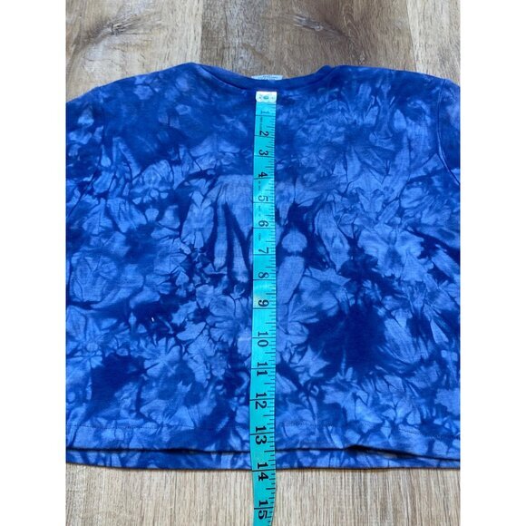 Y2K Roxy Girl Blue Tie-Dye Baby Tee Cropped USA Large - Picture 6 of 6
